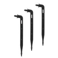 Goutteur d'irrigation en plastique noir de 3 mm, type flèche, à pointe courbée, pour système d'irrigation goutte à goutte, émetteur pour plantes en pot