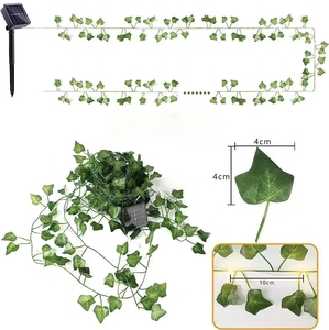 Guirlandes lumineuses solaires artificielles en forme de lierre pour extérieur, <span class=keywords><strong>plantes</strong></span> vertes décoratives pour <span class=keywords><strong>jardin</strong></span>, mur, mariage, festival - Product Image 5