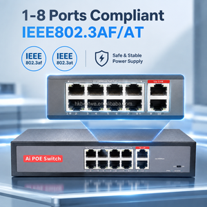 Switch PoE de 8 puertos con 2 puertos de enlace ascendente no administrados de 10/100Mbps IEEE802.3af/at, 30W por puerto, Switch Ethernet PoE de larga distancia de 250m - Product Image 3