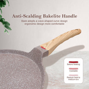 Poêle plate antiadhésive Tawa plaque chauffante en fonte d'aluminium revêtement céramique crêpe Dosa avec poignée de contrôle de la température - Product Image 2