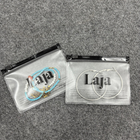 Pochette zippée personnalisée en PVC dépoli transparent pour bijoux (bagues, boucles d'oreilles), avec logo imprimé