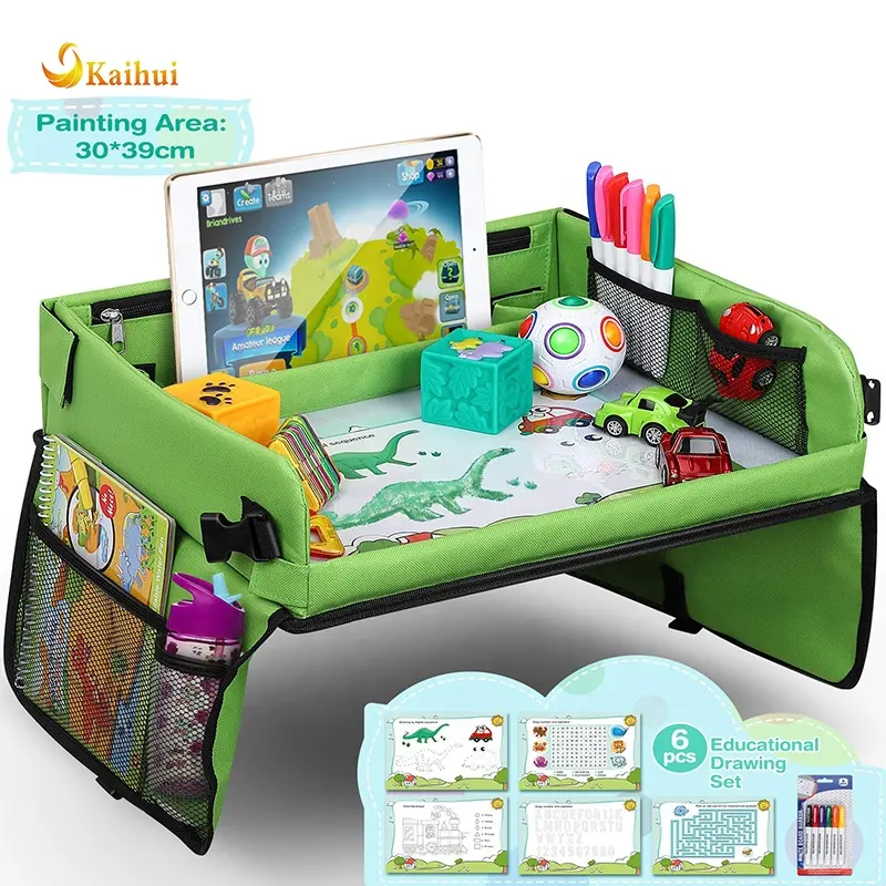 Children Travel Table Child Seat Game and Lap Tray, Travel Table, Multi-functional Adjustable Dining Table