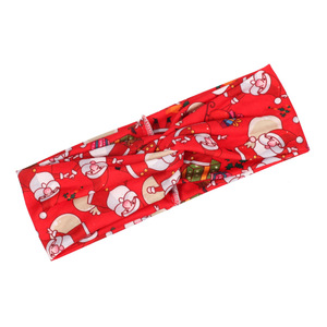 Diadema Navideña Elástica Roja con Estampado de Santa Claus, Accesorio Festivo Unisex - Product Image 1