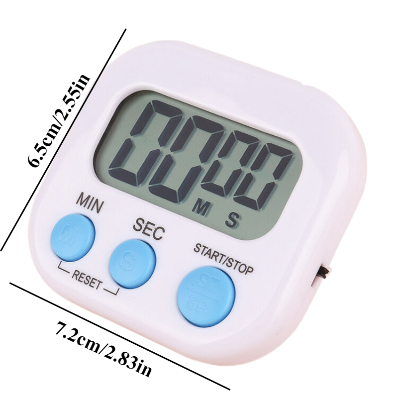 Digital Multifunctional Timer Plastic LED Display Battery Powered Kitchen Study Classroom Kids Countdown Stopwatch