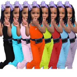 Conjunto de Ropa de Verano para Niñas 2022, Conjuntos de Ropa de Boutique para Niñas, Tops Cortos sin Mangas para Niñas, Conjuntos de Pantalones Cortos para Niñas - Product Image 2