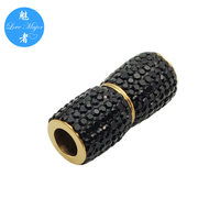 Fermoir magnétique en acier inoxydable 304 plaqué or 18 carats, hypoallergénique, en argile noire, pour la fabrication de colliers et bracelets DIY