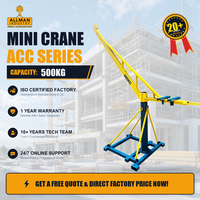 Nouvelles mini-grues de levage ALLMAN de type 500 kg à rotation à 360 degrés à vendre pour la construction, l'exploitation minière et l'agriculture