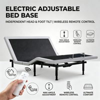 Cadre de lit inclinable réglable en fer durable avec télécommande sans fil et système de levage stable pour personnes âgées et femmes enceintes
