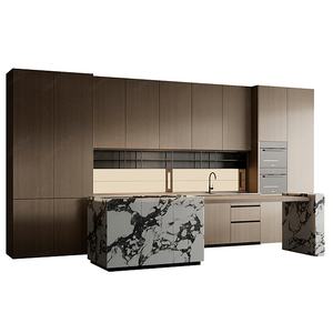 Gabinetes de Cocina Modernos de Madera Maciza con Isla para Uso en Hoteles y Residencias, Diseño Gratuito - Product Image 4