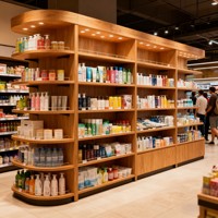 Vitrine de présentation de cosmétiques sur mesure avec revêtement en poudre, étagères réglables et conception 3D gratuite pour magasin de beauté