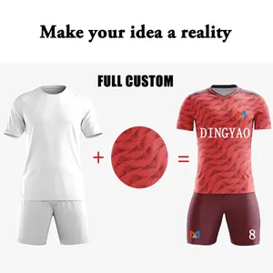 Jersey sepak bola kustom pabrik Tiongkok set jersey sepak bola kombinasi warna jersey sepak bola kosong