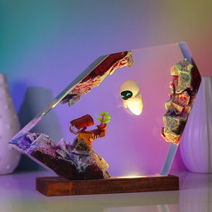 Lámpara de Noche de Resina Epoxi Hecha a Mano, Lámpara de Mesa de Resina Epoxi, Pequeño Robot PS5, Adorno de Regalo Estilo Bohemio - Product Image 1