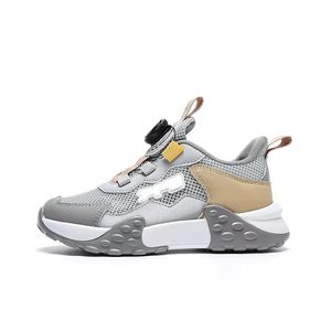 أحذية رياضية للأطفال بتصميم عصري وشعار مخصص، قابلة للتنفس ومضادة للانزلاق مع زر دوار، أحذية كاجوال رياضية للأولاد والبنات - Product Image 3