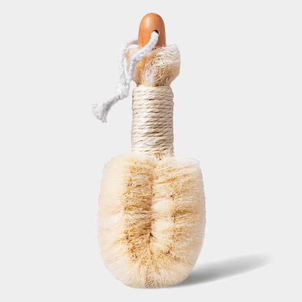 Экологичная натуральная сизальная щетка для сухого душа, отшелушивающая щетка для спины и тела, сизальная щетка для отшелушивания