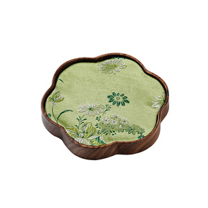 Support pour théière en bois de noyer, forme irrégulière, plateau de rangement pour cérémonie du thé en bois massif, facile à nettoyer, usage domestique - Product Image 5