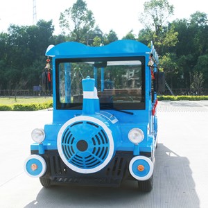Electric <b>Train</b> 14 Seat Blue <b>Outdoor</b> Sightseeing Vehicle For Public Playground - Product Image 2