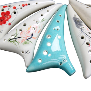 Lot mixte d'ocarinas alto AC à 12 trous, instruments à vent folkloriques en porcelaine peints à la main, vente en gros pour les magasins de musique et les boutiques de cadeaux - Product Image 2