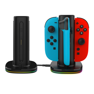 Di động USB-C trạm sạc <span class=keywords><strong>10W</strong></span> Đầu ra điện joy-con Quad-Charger Docking đứng với LED hiển thị và điều khiển USB - Product Image 3