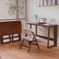 Bureau pliant moderne du milieu du siècle en MDF, finition huilée, design pliable réglable pour petit bureau à domicile ou chambre