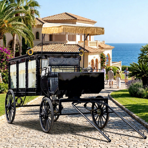 Cercueil funéraire européen antique à chevaux à vendre, carrosse funéraire royal noir européen, véhicule funéraire - Product Image 1
