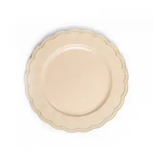 Оптовая продажа, фарфоровая тарелка с золотым ободком для свадебного стола