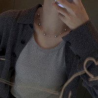 Collar Gargantilla de Plata de Ley S925 con Perlas de Semilla Estrelladas para Mujer, Accesorios de Lujo Ligero de Alta Gama para Verano