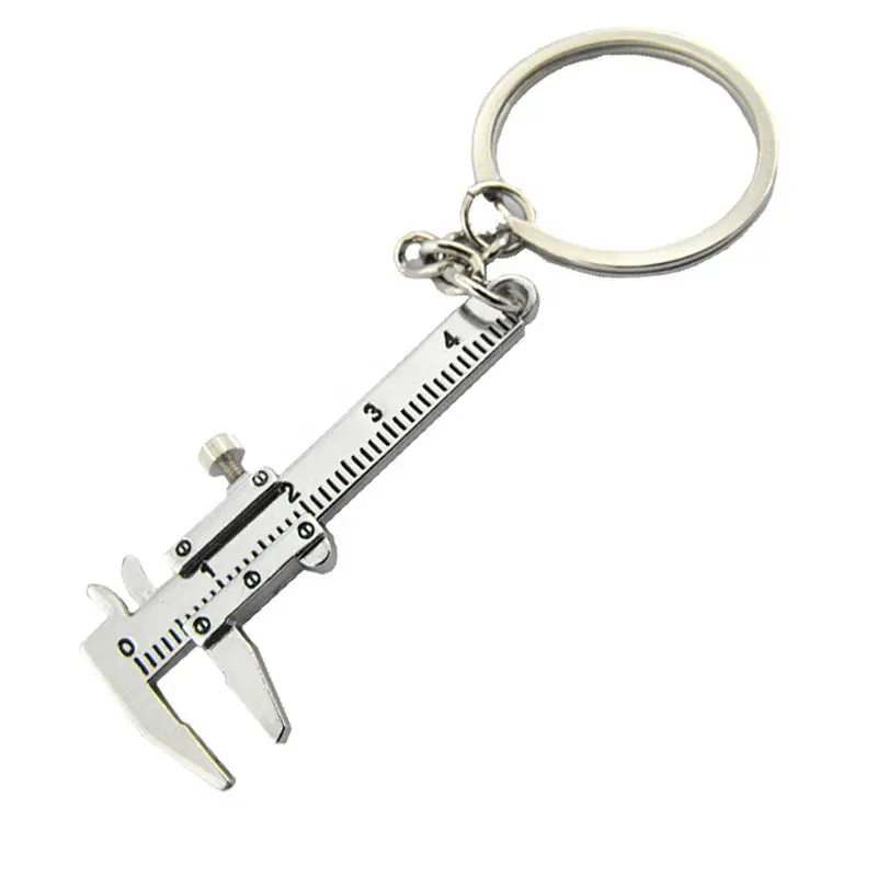 Personalized Vintage Metal Keychain Bag Hanging Decoration Tool Creativity Movable Vernier Caliper Slide Calliper Rule Key Chain