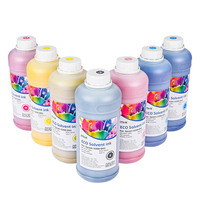 Encre éco-solvant de qualité supérieure pour impression numérique, finesse nanométrique pour DX5/XP600/I3200, résistante aux intempéries pendant deux ans