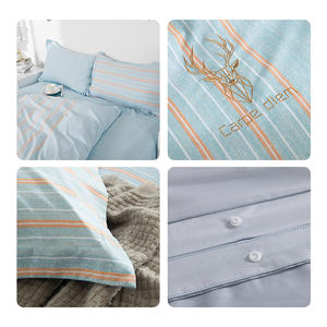 Juego de Ropa de Cama de Cuatro Piezas de Color Sólido Duoxiangmeimiankang, Talla L, Poliéster, Teñido Reactivo, Uso Doméstico, Cuatro Estaciones - Product Image 5