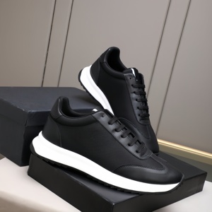 Zapatos Deportivos Casuales de Diseño con Función Antideslizante, Forro de Cuero Genuino, Cierre con Cordones, Tendencia de Moda Lujosa - Product Image 3
