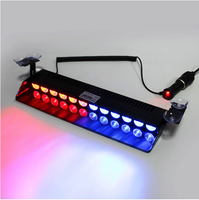 Rouge Bleu LED Voiture Pare-Brise Stroboscopique Voyant D'avertissement Clignotant D'urgence Clignotant Signal Lampe 12 Leds