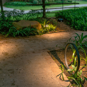 Lampe de jardin ronde extérieure à LED, étanche, en aluminium moulé sous pression, design géométrique abstrait, Tyh Cp7011 - Product Image 4