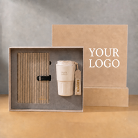 Ensemble cadeau d'affaires de luxe haut de gamme, logo personnalisé, carnet en cuir PU effet peau, tasse à café en acier inoxydable 304, cadeau durable
