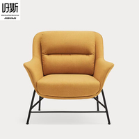 Fauteuil individuel en tissu de luxe léger, style moderne et minimaliste, en fer, confortable et relaxant, pour la maison, le bureau et le salon