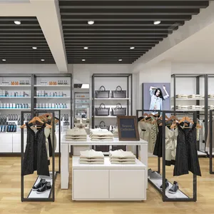 Moderne Retail Kleding Winkel Interieur Decoratie Layout Ontwerp Aangepaste Mannequin Hout Rack Kasten Voor Kleding Winkel Ontwerp