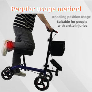 高品質スチール製折りたたみ式車椅子歩行器膝用歩行器輸送椅子 大人用リハビリテーション療法用品 - Product Image 4