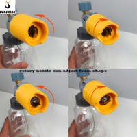 Lance en mousse de neige à grande bouche avec bouchon rapide de 1/4 "et bouteille transparente de 1L pour le lavage de voiture