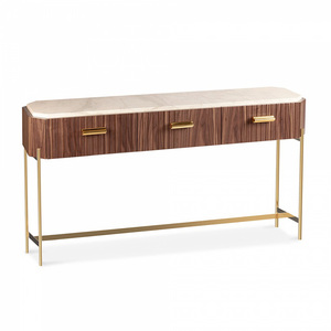 Table d'entrée <span class=keywords><strong>bois</strong></span> en laiton et <span class=keywords><strong>acier</strong></span> inoxydable, <span class=keywords><strong>console</strong></span> de luxe en <span class=keywords><strong>bois</strong></span> - Product Image 1