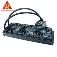 Refroidisseur d'ordinateur 2510-4PIN 360 12V avec terminaux noirs, caloducs en cuivre, dissipateur thermique en aluminium, refroidisseur d'eau pour processeur, 22dBA, roulement en céramique