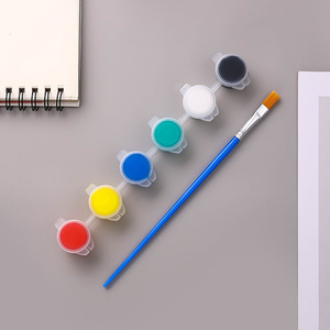 Set di 6 Vasetti di Vernice Acrilica Mini da 3ml Giorgione per Bambini, Pittura Fai-da-Te <span class=keywords><strong>con</strong></span> Tela e Vetro, Include Kit Pennelli - Product Image 1