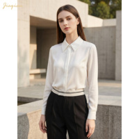 Chemisier élégant en mousseline de soie pour femme, à manches longues, boutonné, pour le bureau, chemise de travail professionnelle, hauts de mode pour femmes, fabrication sur mesure OEM