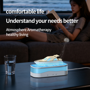 Essential Oil <b>Diffuser</b> Ultrasonic Aroma <b>Diffuser</b> Yacht Design with Colorful <b>LED</b> Light for Bedroom - Product Image 3