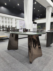 Muebles de lujo personalizados piedra verde claro elegante comedor Mesa de Piedra de mármol natural muebles de piedra de primera calidad para <span class=keywords><strong>hotel</strong></span> y hogar - Product Image 4