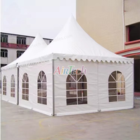 6x6m belle tente de chapiteau en aluminium de haute qualité tente de fête d'événement tente de pagode extérieure à crête élevée avec panneaux latéraux amovibles