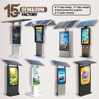 Pantalla Publicitaria Solar para Exteriores de Alto Brillo (1800nits), Vidrio Templado AR de 6mm, IP55 Impermeable, DOOH Digital SDK para Centros Comerciales