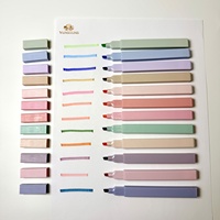 Ensemble de surligneurs pastel à corps carré, pointe biseautée, marqueurs aux couleurs douces, nuances macaron assorties, logo personnalisé, fournitures scolaires