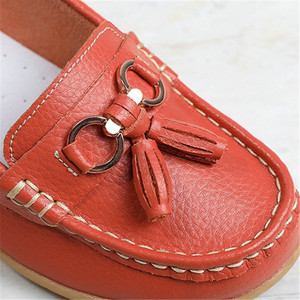 Chaussures plates en cuir véritable pour femme, grandes tailles 44, à talons plats et semelles souples, à enfiler, style « Mom Shoes », avec talon compensé pour l'équilibre - Product Image 2