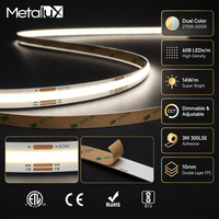 Double blanc, température de couleur réglable CCT, 7+7W, 24V, 10mm, 2700K-6500K, COB tricolore CCT, double couleur, dimmable, pour affichage muséal