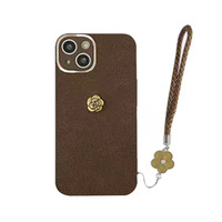 Coque de téléphone portable en cuir camélia nouveau pour Iphone 16 Pro Max pour Iphone 15 14 13 Pro Max Imitation sport antichoc RUIZHILONG