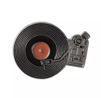 5 styles de badges en émail pour tourne-disque, icône musicale, symbole, lecteur audio, badges en métal pour revers, vente en gros pour les amateurs de musique